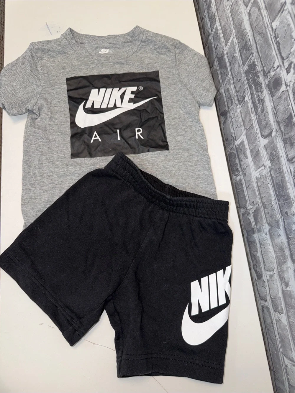 Boy's Nike Grey Tee with Black Nike Shorts set